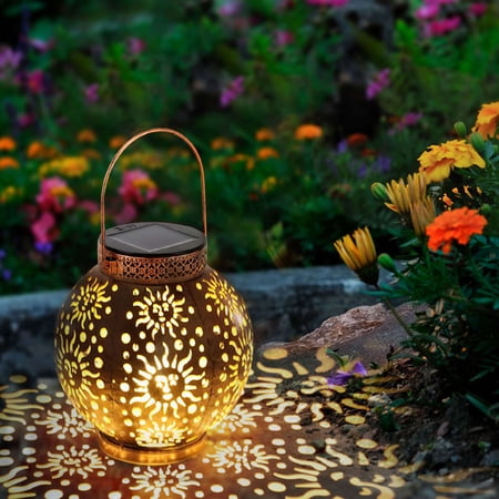 Spencer Outdoor Solar Hanging Lantern Lights LED Decorative Light for Garden Patio Courtyard Lawn and Tabletop, Waterproof Solar Night Lights