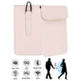 thumbnail image 1 of Spencer PU Faraday Bag RFID Blocking Bag Shielding Pouch Anti-Tracking Anti-Hacking Blocker Bag for Cell Phone Car Key, White, 1 of 9