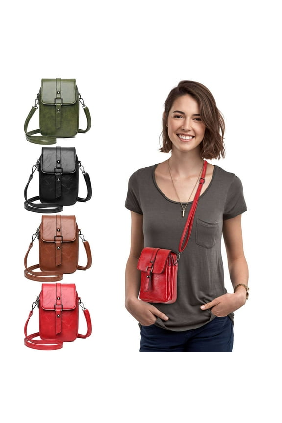 PU Small Crossbody Bags for Women Soft Shoulder Handbag Multi Pocket Crossbody Purses Cell Phone Pouch Womens Adjustable Strap Satchel, Green