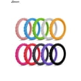 thumbnail image 1 of Spencer Pack of 10 Silicone Wedding Rings for Women,Thin and Stackable Braided Rubber Bands,Skin Safe "Size #9", 1 of 8