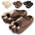 thumbnail image 1 of Spencer Pillow Slippers Cloud Paws Slides Shower Sandals Women Men Bathroom Slipper Non Slip Soft Thick Sole Home Slippers Indoor Outdoor Beach Shoes, Brown, 1 of 10