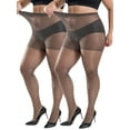 thumbnail image 1 of Spencer Plus Size Women's Ultra Sheer Tights Control Top Pantyhose with Reinforced Toes, 2 Pack, 1 of 6