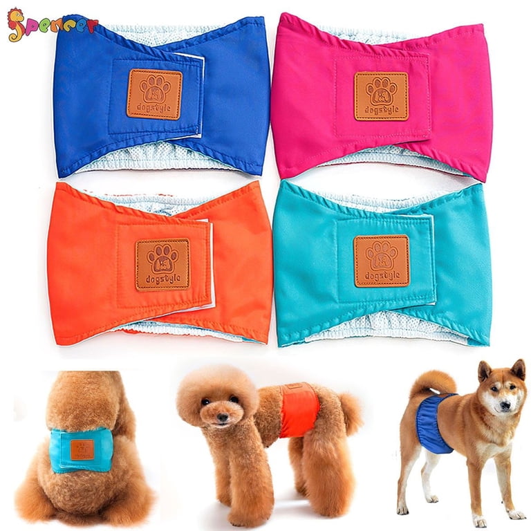 Spencer Reusable Belly Bands for Male Dogs - Washable Dog Diapers Male  Puppy Nappies Wrap for Small Pets (S: Waist 9