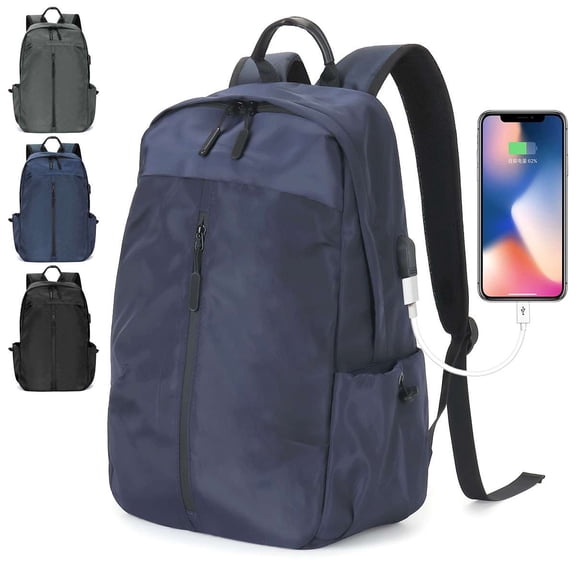 Spencer Shoulder Backpack Waterproof Bookbag Casual Laptop Backpack with USB Charging Port for for Men and Women, Backpack for College Travel Business Daily use, Gray