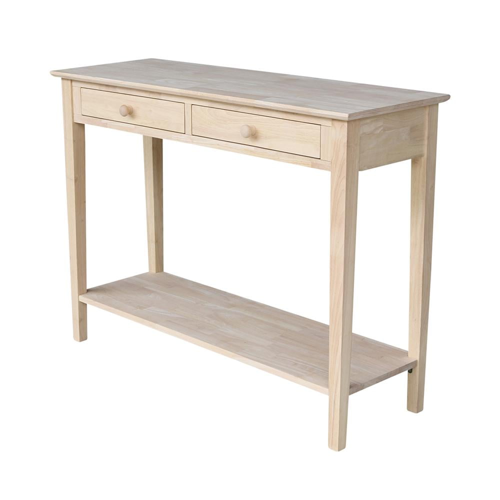 Spencer White Wood Sofa Console Table with Storage