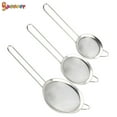 thumbnail image 1 of Spencer Set of 3 3.9" Stainless Steel Fine Mesh Strainers Set Liquid Colanders Sieve Sifters Crafted with Handles for Quinoa & Amaranth Kitchen Food,Tea Coffee Powder Fry, Juice, 1 of 9