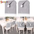 thumbnail image 1 of Spencer Set of 2 Christmas Santa Claus Gray Hat Chair Back Covers Dining Chair Slipcovers for Dining Room Christmas Holiday Festive Decor, 1 of 8