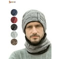 thumbnail image 1 of Spencer Set of 2 Winter Beanie Hats Scarf Set Warm Knit Hat Fleece Lined Skull Cap for Men Women Kids "Gray", 1 of 7