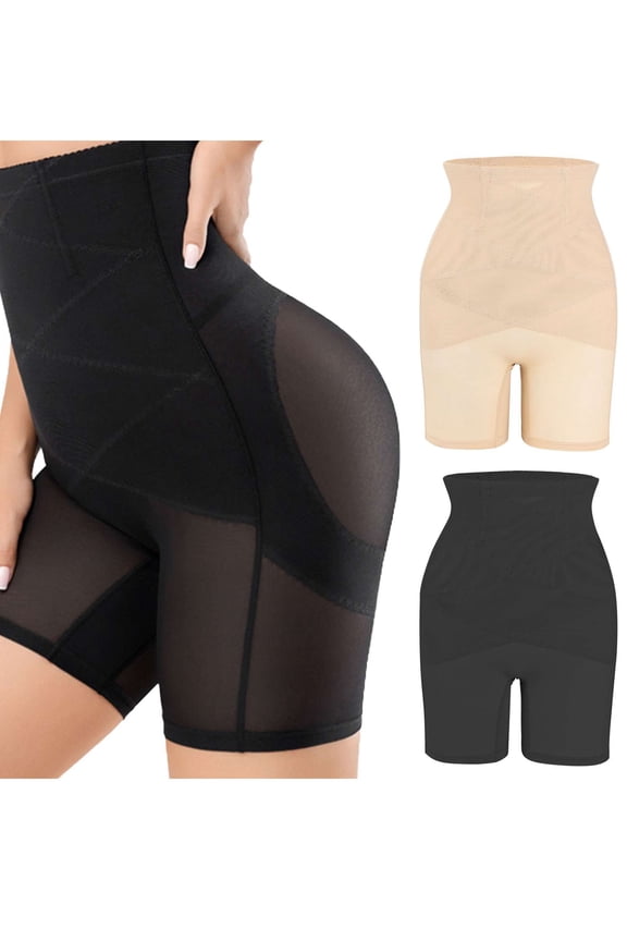 Shapewear for Women Tummy Control, High Waisted Body Shaper Shorts Butt Lifting Panties Thigh Slimming Shapewear Girdle (Black-M)