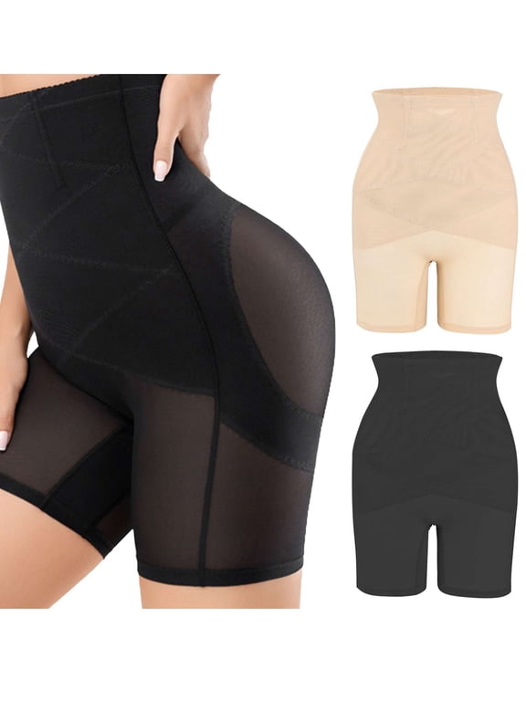 Shapewear for Women Tummy Control, High Waisted Body Shaper Shorts Butt Lifting Panties Thigh Slimming Shapewear Girdle (Black-XL)