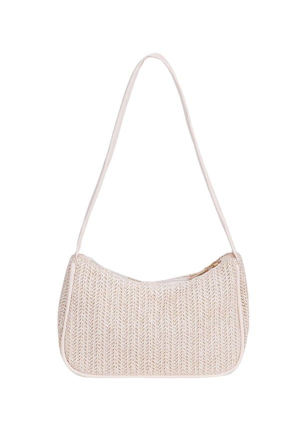 Shoulder Bags for Women, Straw Hobo Tote Handbag Mini Clutch Purse with Zipper Closure, Women's Woven Retro Shoulder Bag