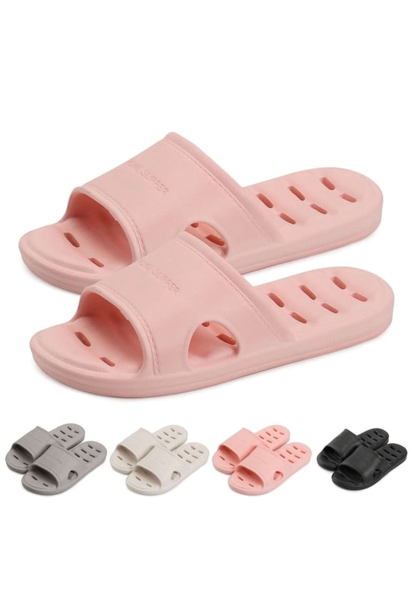 Shower Shoes Bathroom Slides Sandals House Slippers Quick Drying Anti-Slip Slippers Comfort Sole Slides, Women 11-12/Men 9-10, Gray