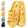 thumbnail image 1 of Spencer Shower Shoes for Women Men, Quick Drying Non Slip Bath Slippers with Drain Holes, Yellow, 6-7 Women/4.5-5 Men, 1 of 10