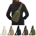 thumbnail image 1 of Spencer Sling Backpacks Small Puffer Sling Bag for Women Men Quilted Fashion Waist Packs Puffy Crossbody Bag Chest Bag for Travel, Green, 1 of 10