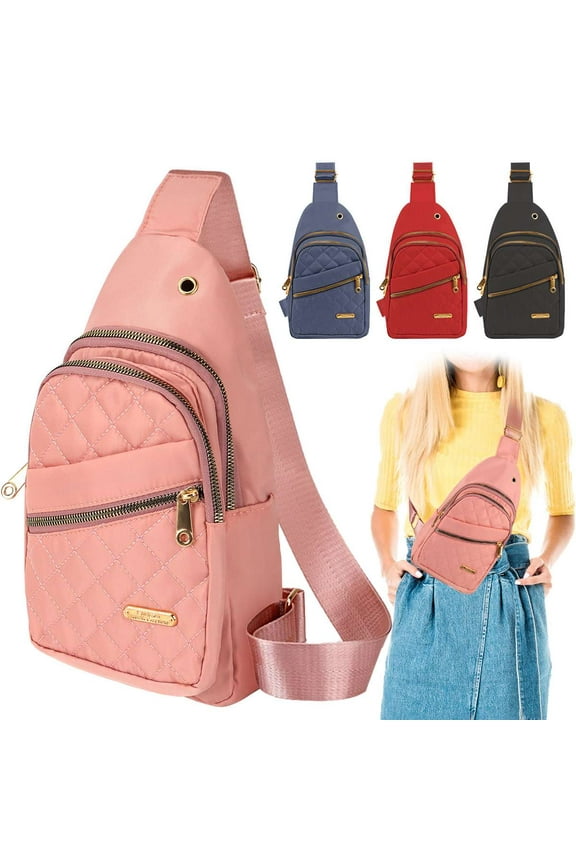 Sling Bag Crossbody Backpack Waterproof Travel Daypack Chest Bag Outdoor Hiking Sports Bag for Women Men, Small Sling Purse, Black
