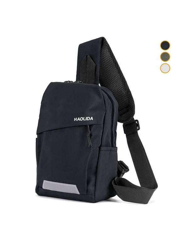 Sling Bag Crossbody Sling Backpack for Men Women Lightweight Daypack Cross Body Chest Bag for Travel Hiking, Black