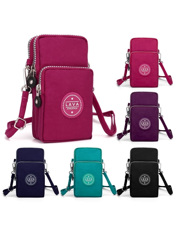 Small Crossbody Cell Phone Purse for Women Waterproof Travel Shoulder Bag Armband with Detachable Strap for Smartphones up to 6 inch (Black)