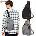 thumbnail image 1 of Spencer Small Sling Bag for Men Women - Crossbody Chest Shoulder Backpack Water Resistant Travel Bag With Earphone Hole for Gym Travel Hiking (11.8"*6.7"*2.4", Gary), 1 of 8