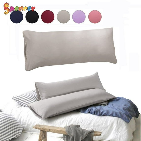 Spencer Solid Pillowcase, Body Pillow, Gray