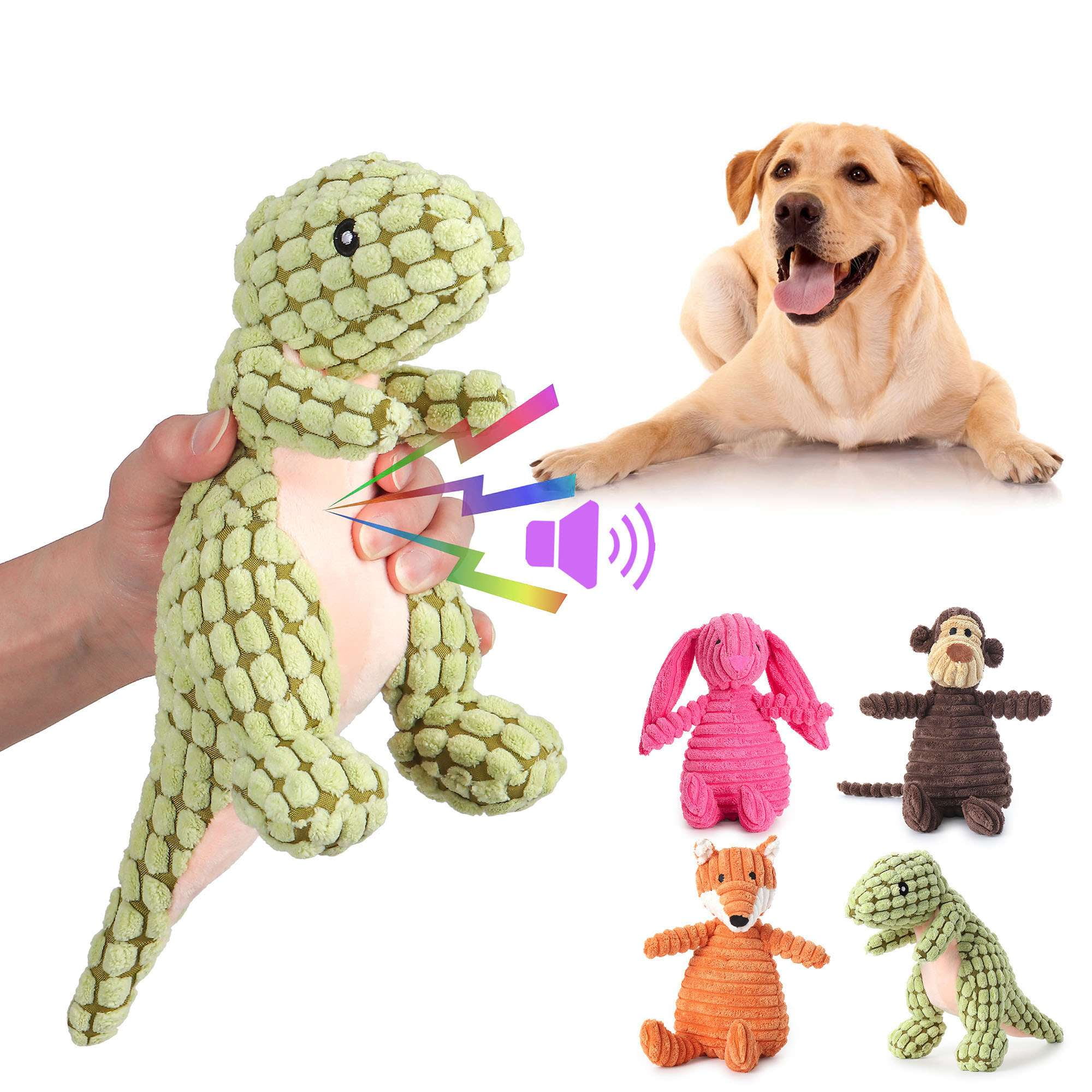 Spencer Squeaky Dog Toys for Small Medium Large Dogs, Animals Pet Squeaky Plush Toys Chew Toys Doggie Puppy Toys Squeak