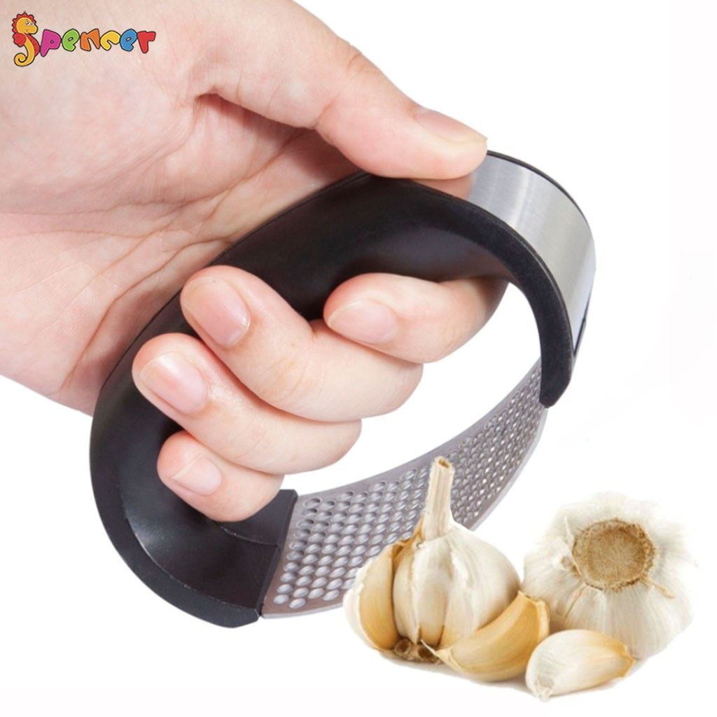 Spencer Stainless Steel Garlic Press Rocker Garlic Mincer Crusher Squeezer Masher Grinder Kitchen Gadget