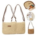 thumbnail image 1 of Spencer Straw Crossbody Bag for Women Beach Woven Shoulder Bag Girls Messenger Bag Casual Satchel Handbag Purse Summer (Khaki), 1 of 10