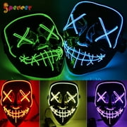 Spencer Halloween Scary Pumpkin Mask 4 Mold Led Glowing Light up Costume  Cosplay Mask for Halloween Party Decorations with 2AA Batteries