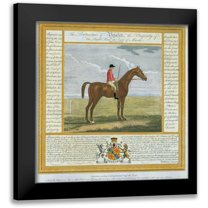 Spencer, Thomas 12x12 Black Modern Framed Museum Art Print Titled - Portrait and Pedigree, Bajazet
