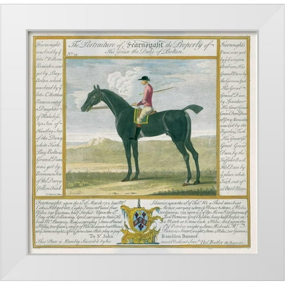 Spencer, Thomas 20x20 White Modern Wood Framed Museum Art Print Titled - Portrait and Pedigree, Fearnought