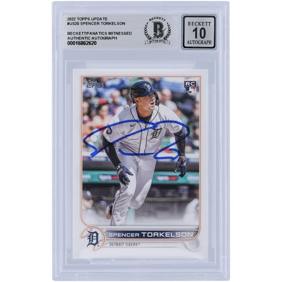 Spencer Torkelson Detroit Tigers Autographed 2022 Topps Update #US20 Beckett Fanatics Witnessed Authenticated 10 Rookie Card - Fanatics Authentic Certified