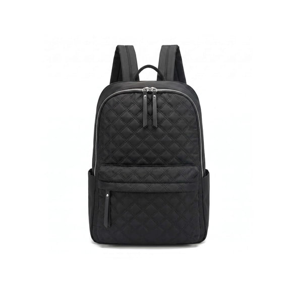Spencer Travel Backpack for Womens, Nylon Backpack Shoulder Bag, Ladies Lightweight Casual Daypack 15.6 Inch Laptop Backpack, Black
