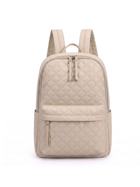 Travel Backpack for Womens, Nylon Backpack Shoulder Bag, Ladies Lightweight Casual Daypack 15.6 Inch Laptop Backpack, White