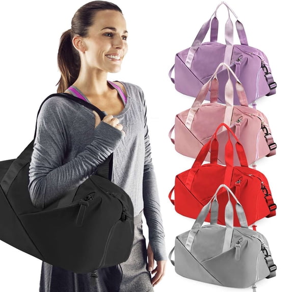 Spencer Travel Duffel Bag, Sports Tote Gym Bag, Waterproof Shoulder Weekender Overnight Bag with Shoes Compartment for Women and Men, Red