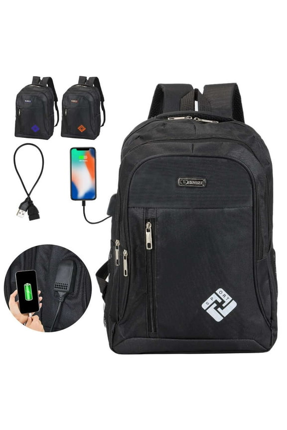 Travel Laptop Backpack for Men Women, Extra Large Business Backpack with USB Charging Port, College School Computer Bag Waterproof Backpack Fits Laptops up to 15.6 inch, Black