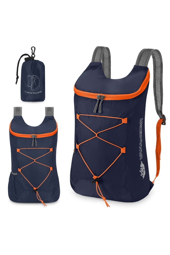 Ultra Lightweight Foldable Backpack Men Women Shoulder Bag Waterproof Packable Backpack Travel Camping Hiking Daypack, Blue