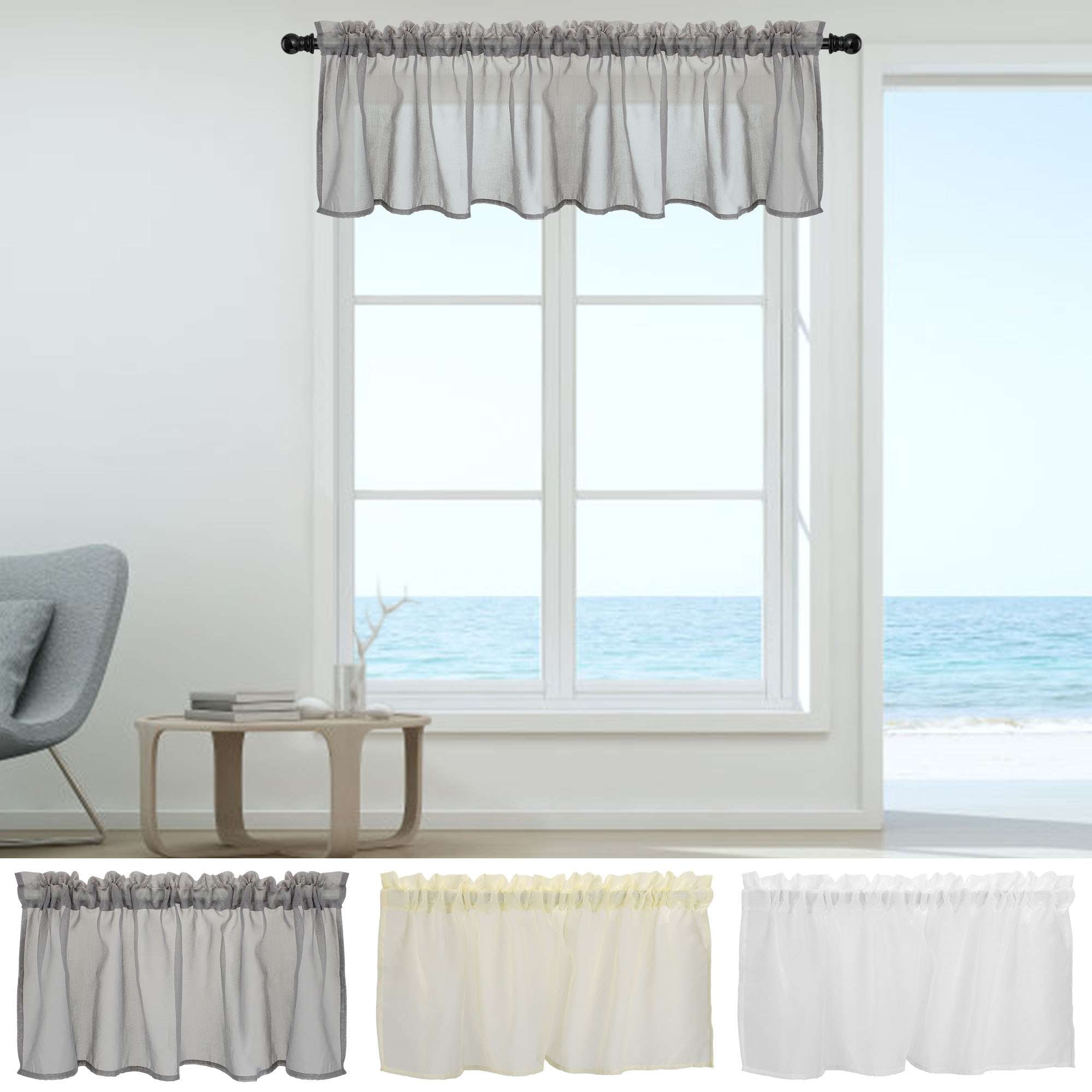 Spencer Valance for Windows, Faux Linen Textured Semi Sheer Small ...