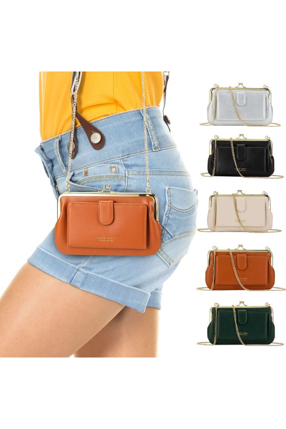 Women's Leather Small Crossbody Bag, Green