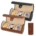 thumbnail image 1 of Spencer Watch Box 3-Slot Wrist Watch Box Jewelry Storage Display Case Organizer Leather Travel Watch Case for Men Women, Black, 1 of 10