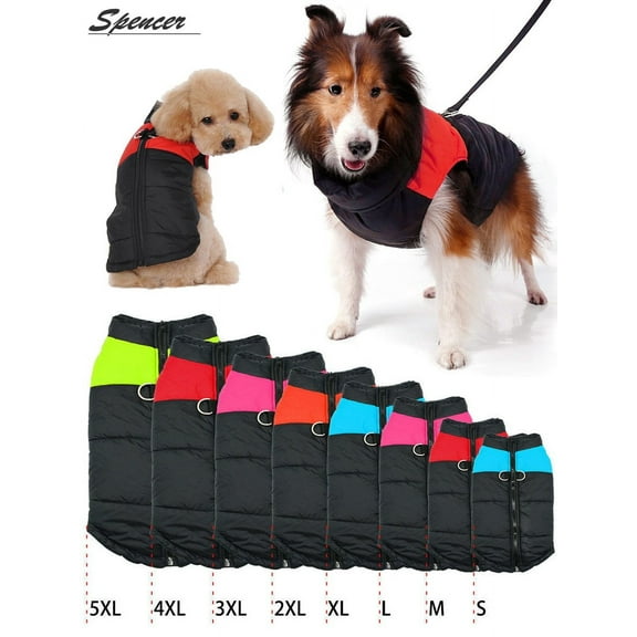 Spencer Waterproof Dog Warm Vest Jacket Puppy Coat Cold Winter Outfit Clothes for Small Medium Large Dogs