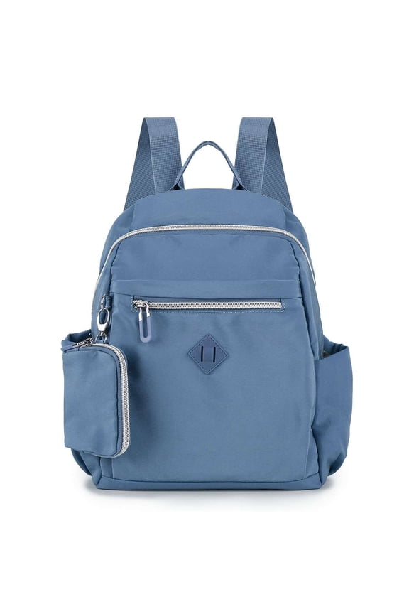 Waterproof Nylon Travel Backpack for Women Casual Shoulder Bag Lightweight Small Daypack Purse for Adult Hiking Camping Cycling, Blue