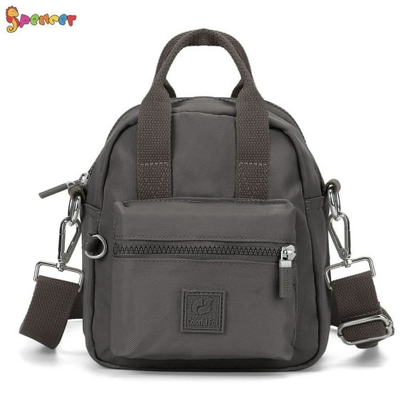 Spencer Waterproof Shoulder Bags for Women Mini Nylon Crossbody Travel Messenger Organizer Purse Handbag Lightweight Pocket Bag -（7*5*8.2inch, Gray）