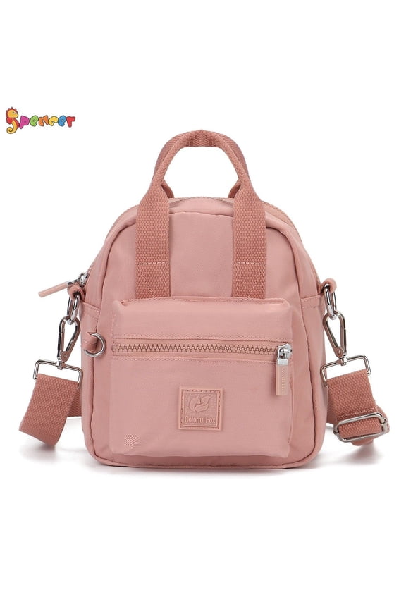 Waterproof Shoulder Bags for Women Mini Nylon Crossbody Travel Messenger Organizer Purse Handbag Lightweight Pocket Bag -(7*5*8.2inch, Pink)