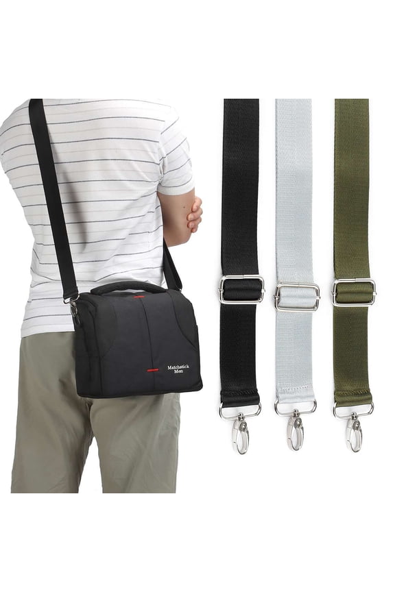 Wide Purse Strap Replacement Adjustable Nylon Shoulder Strap Crossbody Bag Handbag Strap, 59 Inch, Black