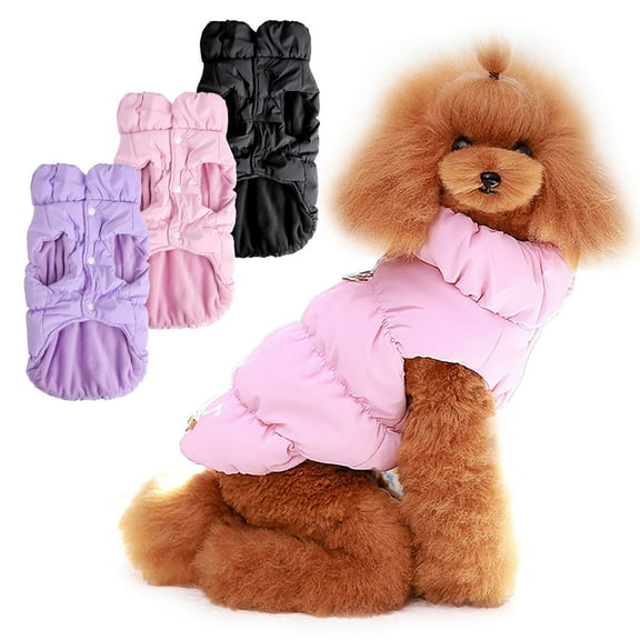 Spencer Windproof Dog Vest Winter Dog Coat Warm Dog Apparel for Cold Weather Turtleneck Fleece Dog Jacket for Small Medium Dogs (M, Purple)