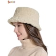 thumbnail image 1 of Spencer Winter Bucket Hat for Women Men Warm Cloche Hats Vintage Faux Fur Fisherman Cap "Beige", 1 of 7