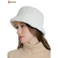 thumbnail image 1 of Spencer Winter Bucket Hat for Women Men Warm Cloche Hats Vintage Faux Fur Fisherman Cap "White", 1 of 7
