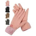 thumbnail image 1 of Spencer Winter Gloves Touchscreen for Women, Warm Suede Texting Gloves Thermal Soft Lining Windproof for Running Driving "Black", 1 of 8
