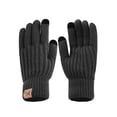 thumbnail image 1 of Spencer Winter Thermal Gloves for Men Touch Screen Glove Knit Thickened Fleece Lining Gloves for Outdoor Driving Cycling, Dark Gray, 1 of 10
