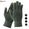 thumbnail image 1 of Spencer Winter Touchscreen Gloves for Men, Warm Wool Fleece Texting Gloves Anti-Slip Soft Lining Elastic Cuff Glove (Green), 1 of 8