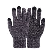 Winter Warm Texting Gloves for Women Men, Knit Gloves Touchscreen Anti-Slip Silicone Gel Thermal Soft Lining Elastic Cuff Texting Gloves "Gray,Women"